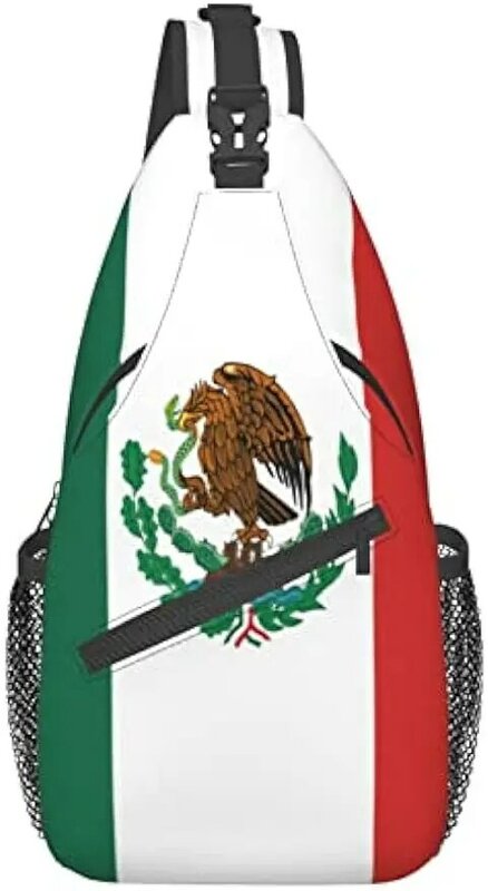 남녀공용 멕시코 국기 체스트 백, 크로스바디 슬링 배낭, 여행 하이킹 데이팩 숄더백