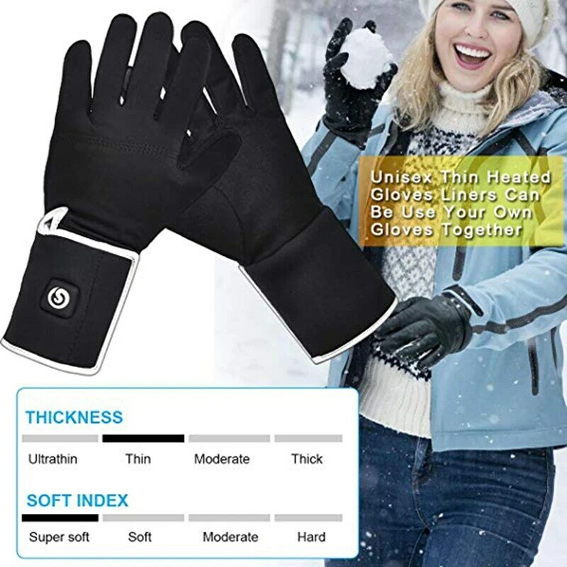 Перчатки с зарядкой и подогревом, велосипедные перчатки с подогревом, теплые водонепроницаемые перчатки для сенсорных экранов, перчатки с электрическим подогревом для катания на лыжах