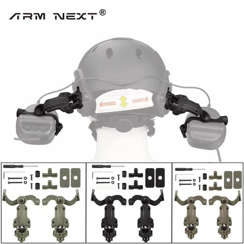 Tiro Headset com múltipla rotação do ângulo, ARC trilho adaptador, auriculares táticos, EARMOR M31,M32,M30,M32H, acessórios