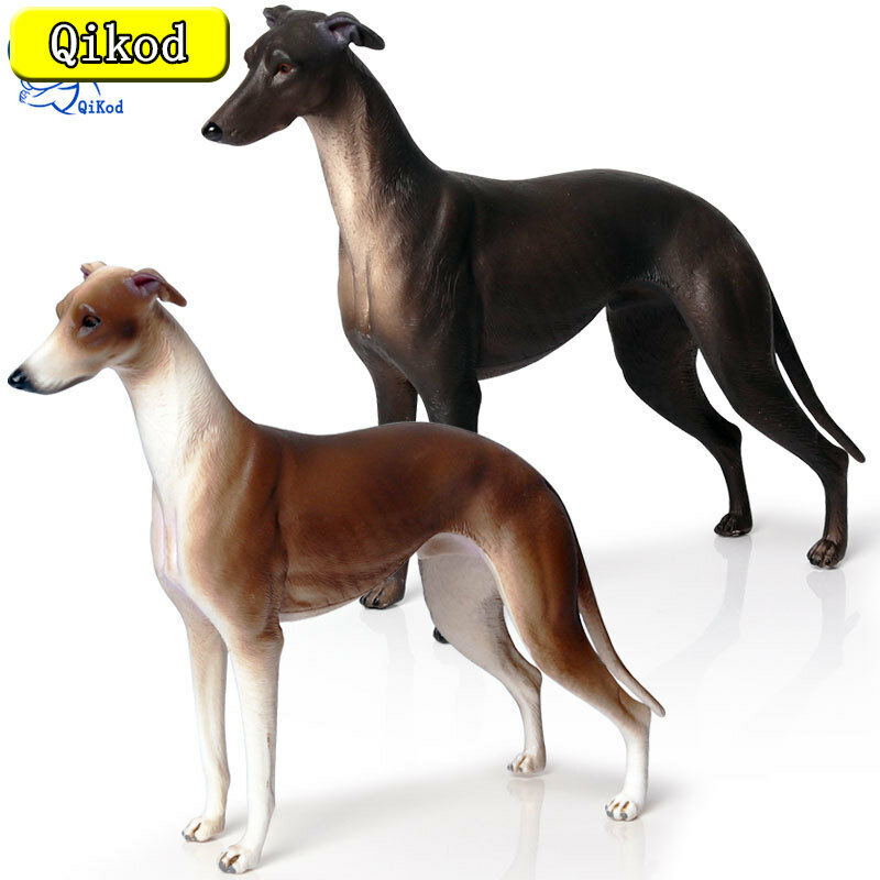 Nieuwe Simulatie Big Size Animal Model Hound Pet Hond Beeldje Effen Plastic Materiaal Greyhound Action Figure Kinderen Speelgoed Gift