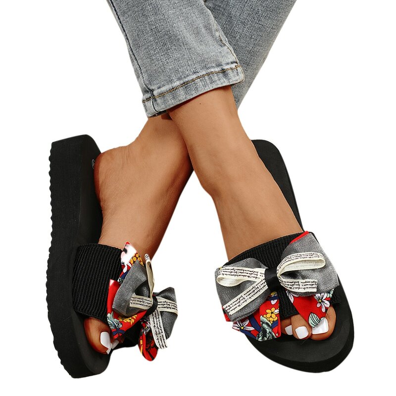 Sandal musim panas untuk wanita, sandal jari terbuka wanita, sandal bunga, sandal Flip Flop wanita, sandal dengan dukungan lengkungan