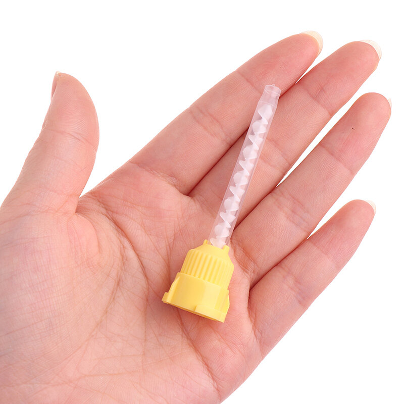 50/100 dos pces materiais dentais 1:1 borracha de silicone que transporta a cabeça de mistura bocais descartáveis da impressão que misturam dicas