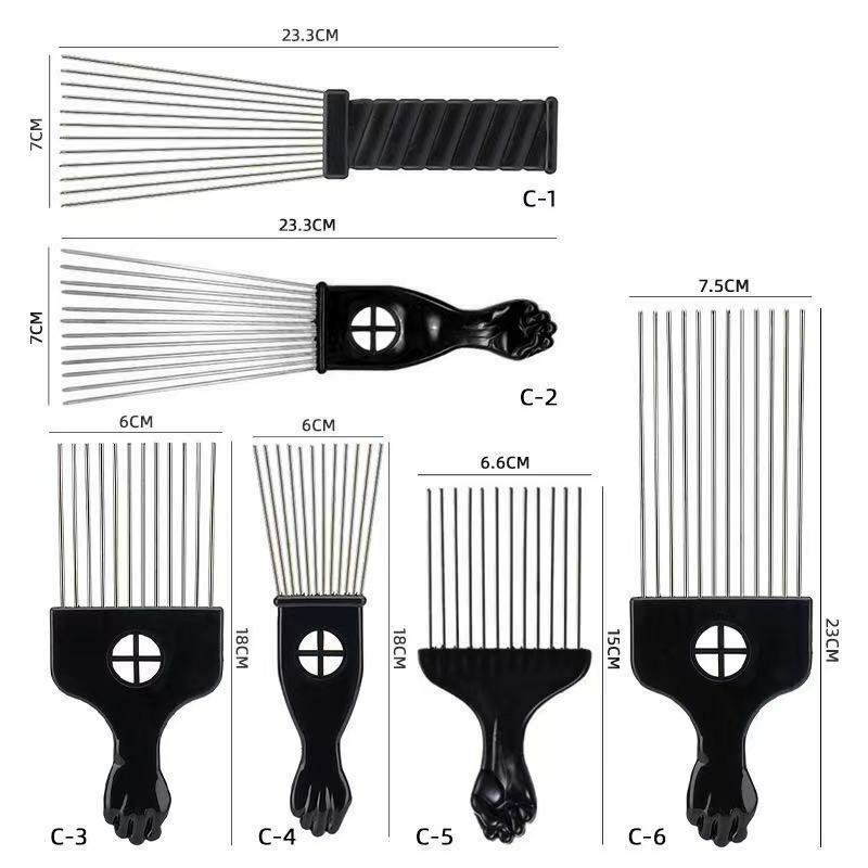 Африканская кисть для парикмахерской, стальная Щетка для перманентной завивки, стальная игла, Профессиональный парикмахерский инструмент