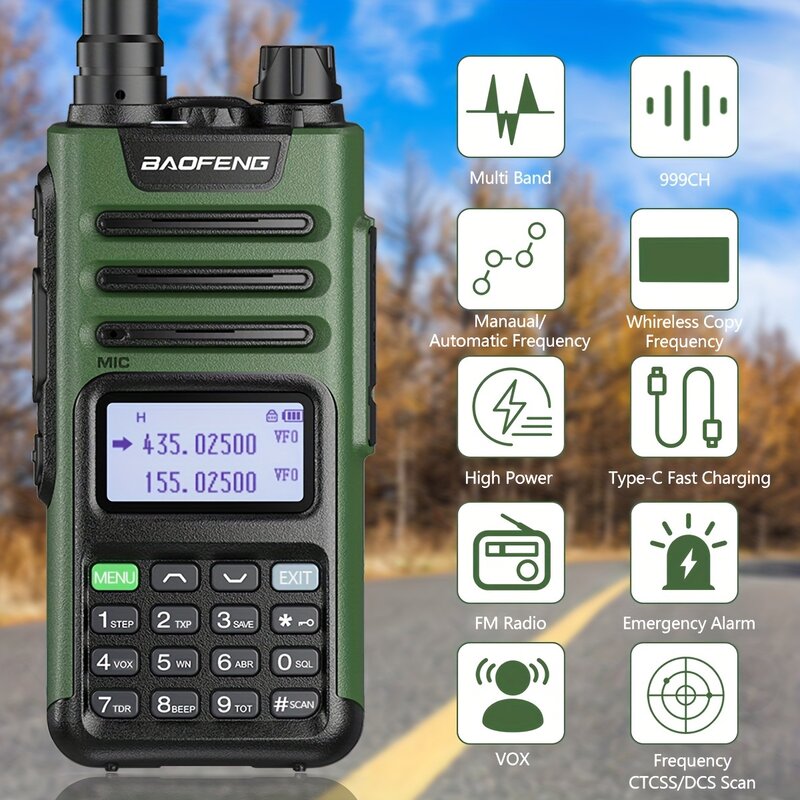 Baofeng M-13โปร walkie talkie Air Band ไร้สาย Copy ความถี่ C ที่ชาร์จ USB เครื่องรับส่งสัญญาณระยะไกลอัพเกรด HAM RADIO
