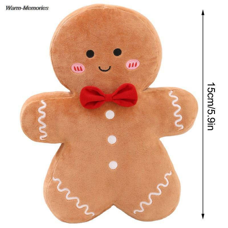15cm Christmas Cartoon Decoration Toys Cute Gingerbread Man Plushie Toy Doll Soft Anime Toy Pillow Home Decor Kids Gift