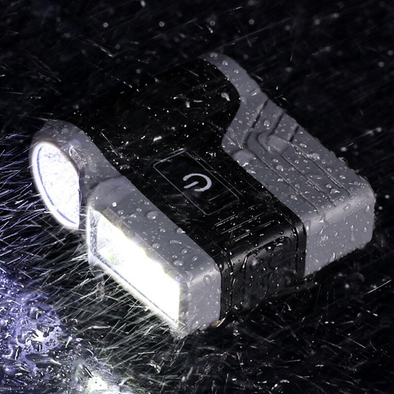 Lámpara de inducción Cob de 1 piezas para pesca al aire libre, luz de cabeza reflectora, Clip de tapa, Sensor, lámpara de Clip (negro)