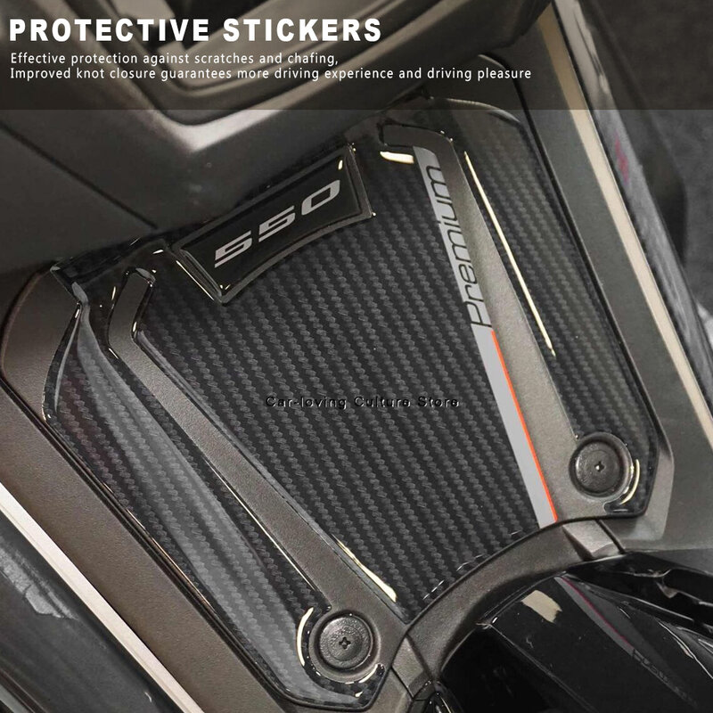 Pegatina protectora impermeable para motocicleta, plataforma, reposapiés, resina epoxi 3D, pegatina para Kymco AK550 Premium 2023
