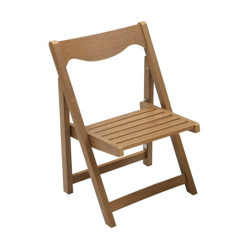 Outdoor Bistro Set com mesa retangular pequena e 2 cadeiras em acabamento teca, resistente às intempéries Material HIPS