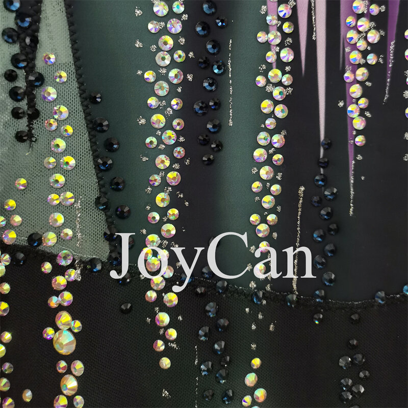 JoyCan 여성용 리듬 체조 레오타드, 보라색 스판덱스, 우아한 댄스 의상, 대회