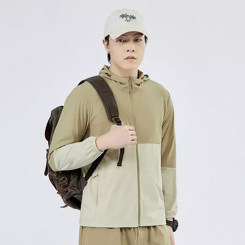 Jaqueta de pesca respirável para montanhismo masculina, roupa com protetor solar de verão, casaco solto ao ar livre, casual, casaco masculino versátil, UPF50 +