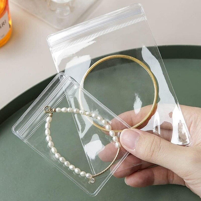 10/50pcs transparente PVC-Schmuck Organizer Beutel Taschen Anti-Oxidation Ohrring Anhänger Halskette Armband Aufbewahrung halter Box