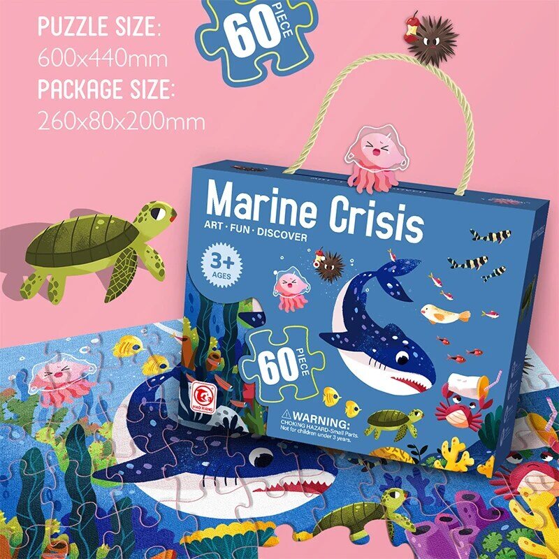 Hiburan Anak-anak Kartun Puzzle Hewan TK Hadiah Pendidikan Mainan Anak Hadiah Ulang Tahun