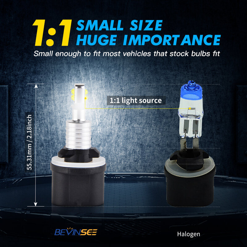 Bevinexee-LED farol do carro, lâmpadas de nevoeiro, lâmpada de condução diurna, DRL, H4, único feixe, 6000K, 2x880, H11, HB4, 9006