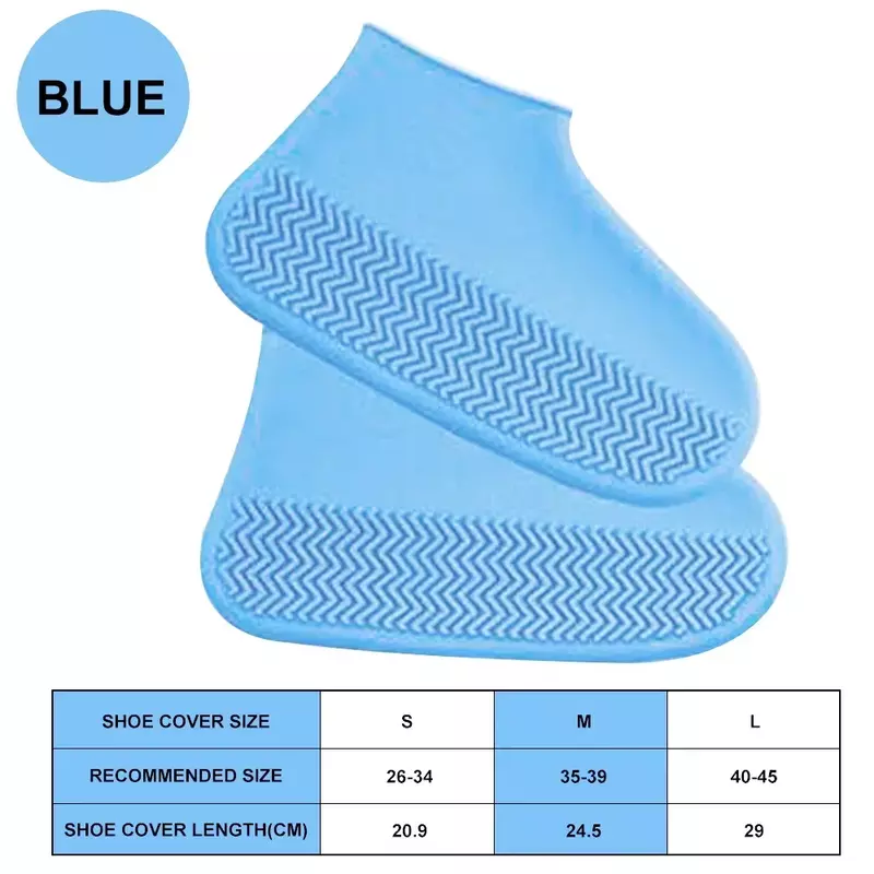 1 Pair Unisex Silicone WaterProof Shoe Covers S/M/L Slip-resistant Rubber Rain Boot Overshoes Accessories For Outdoor Rainy Day