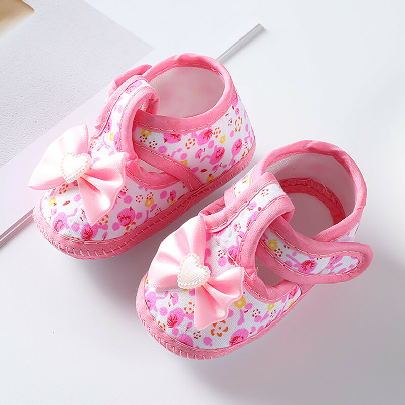 Sapatos de Decoração Soft Sole Bow do recém-nascido, Prewalker Princess Sandals, Infantil Criança Primeiros Caminhantes, Bebés Meninas, Meninos