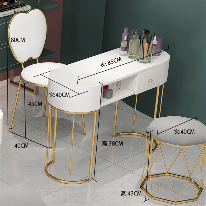 Nordic Nail Table Nail Shop Single and Double Manicure Tables Modern Minimalist Designer Professional Manicure Table Chair Set