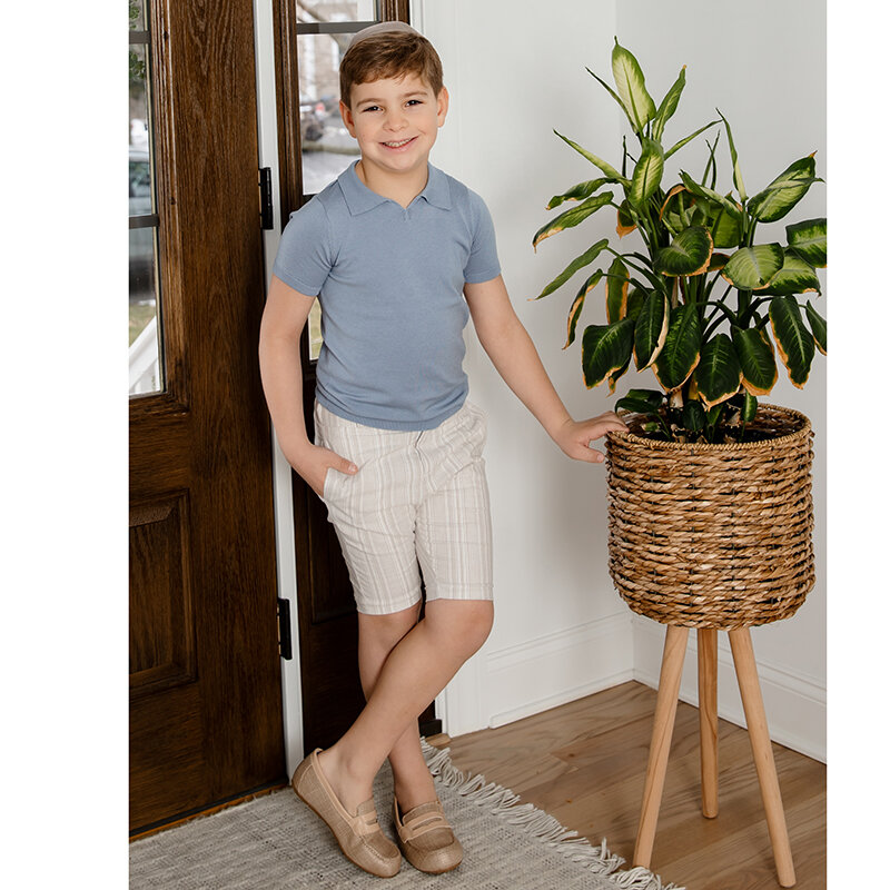 AP Boys-Polo de punto de Tencel de seda para niños, pantalones cortos de algodón, nuevo estilo, #2024, 6605