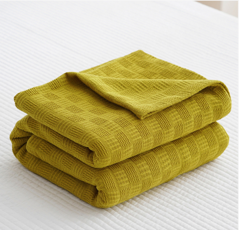 Manta tejida de verano para sofá, colcha refrescante para cama, 100% algodón, Sábana suave y acogedora, funda de sofá