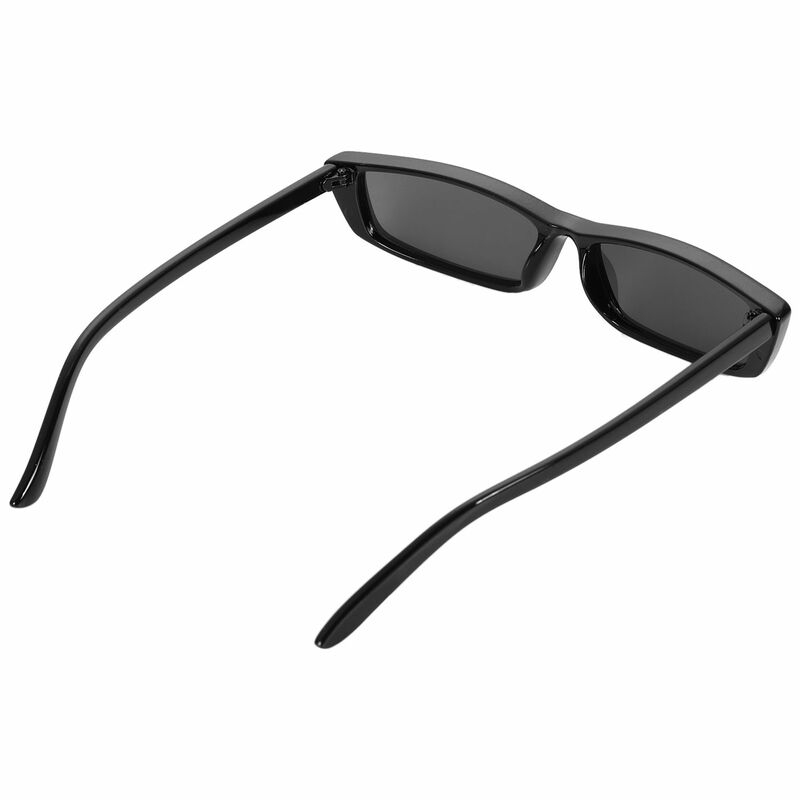 Vintage prostokąt okulary przeciwsłoneczne kobiety małe okulary przeciwsłoneczne okulary Retro S17072 czarny czarny