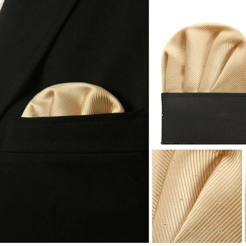 Toalha Peito Hanky coreana masculina, bolso de bolinhas, cor sólida, lenço pré-dobrado, acessórios de terno, masculino