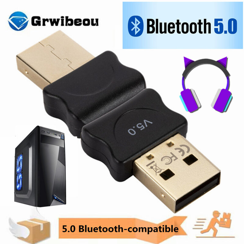 USB 5.0アダプター,Bluetooth v5.0オーディオレシーバー,ドングル,コンピューター,PC,ラップトップ用のワイヤレスアダプター
