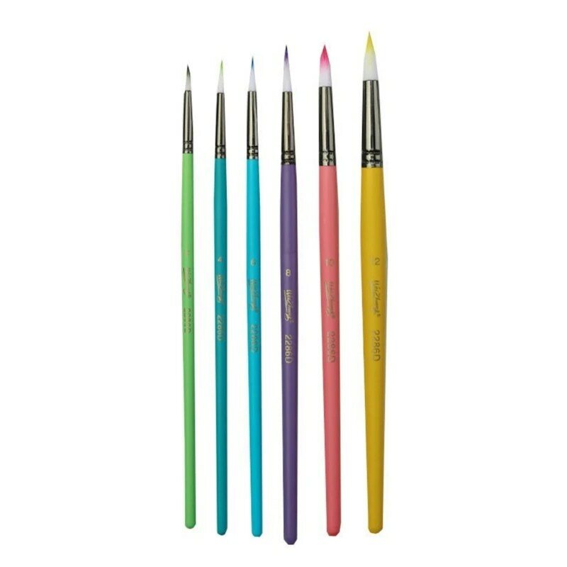 6 Pieces Paint Brush Set Watercolor Gouache Paint Brushes Artist Paintbrushes Drawing Supplies for Body Face Rock DropShipping