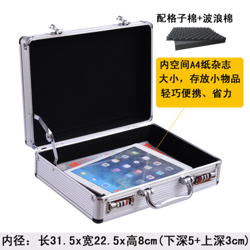 Kotak kata sandi portabel aluminium Aloi, alat kotak penyimpanan ID rumah tangga, koper kotak aman