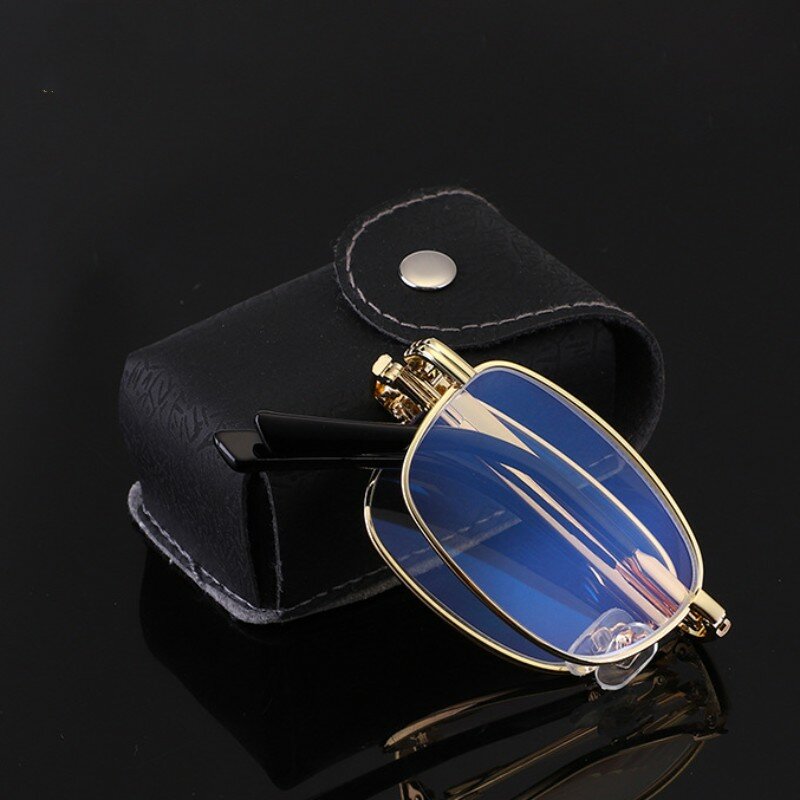 Metal Real Glass Lens Glasses Men Women Square Full Frame Presbyopic Glasses Anti-Scratch Diopter Eyewear +1.5 2.0 2.5
