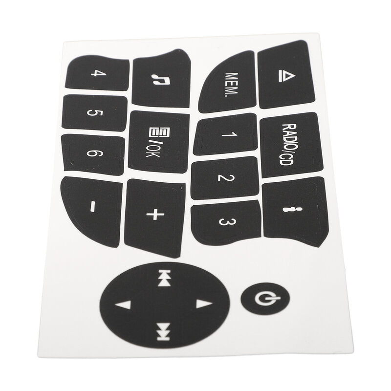 Durável botão adesivo para Clio 2009-2011, Decalque botão de áudio, adesivo áudio, prático, novo