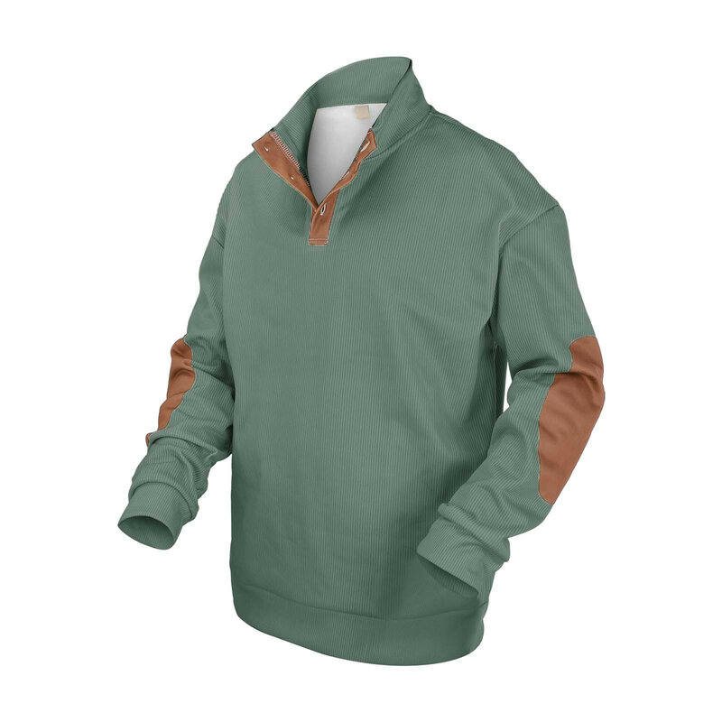 2023 zimowa męska bluza z guzikami solidna kolorowy pulower prosta kurtka Vintage bluza Oversize dla wysokiej jakości odzież