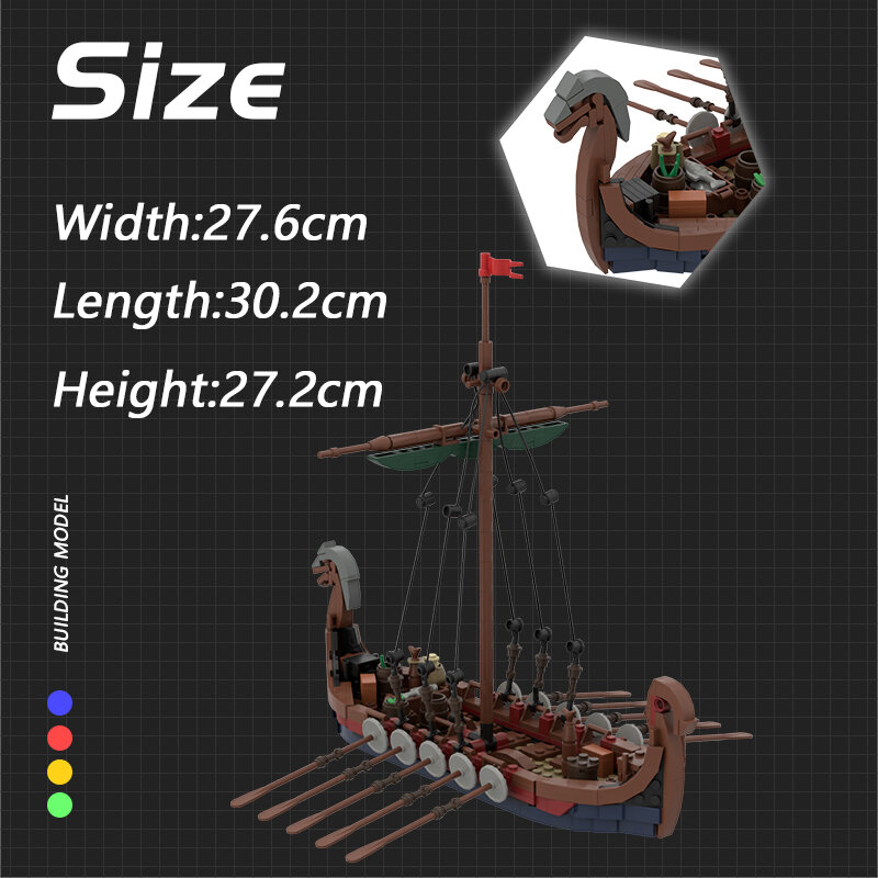 Buildmoc-Juego de bloques de construcción modelo barco vikingo para niños, juguete de construcción con ladrillos, serie Ideas, para regalo, 463 piezas, 31132