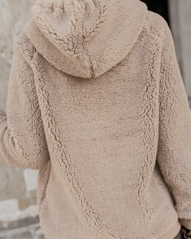 2023 autunno inverno primavera nuova moda Casual tasca Design coulisse Teddy felpa con cappuccio Pullover top abbigliamento femminile abiti