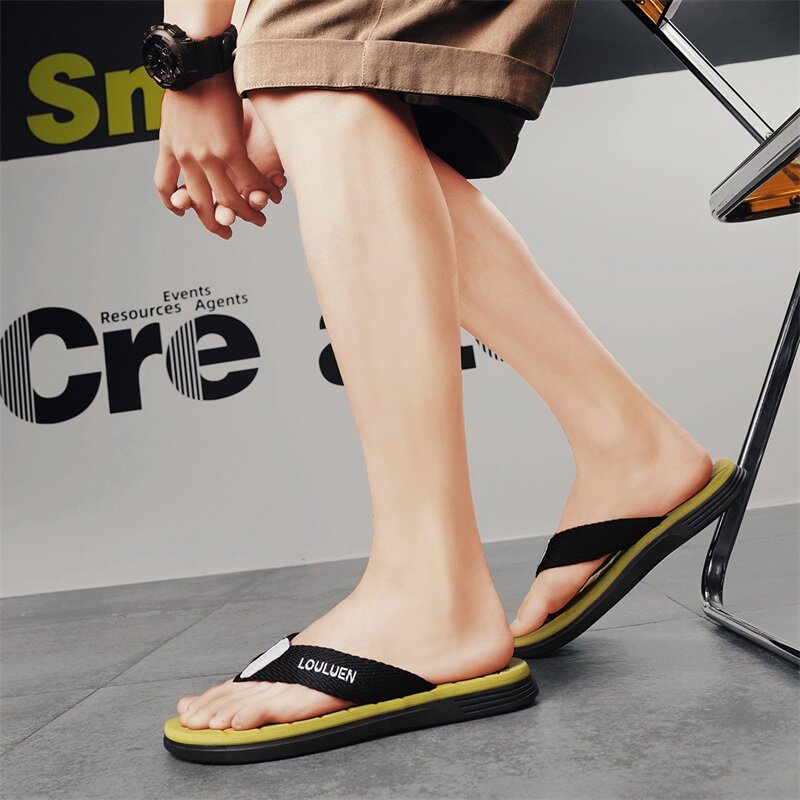 Sandal pantai mode baru, sandal jepit mode baru untuk pria, sandal pantai anti selip, sandal dalam ruangan, Sandal kasual nyaman, sandal Chanclas Hombre