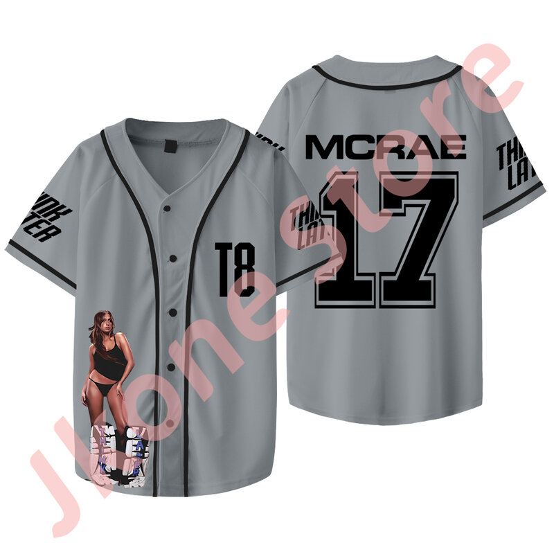 Tate McRae 17 Jersey, t-shirt Think Later lengan pendek, Cospaly Unisex kasual modis