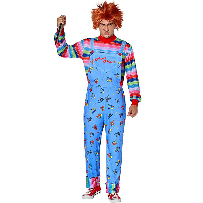 Unisex mężczyzn dorosłych nasion Chucky kostium dziecko Chucky kostium na Halloween