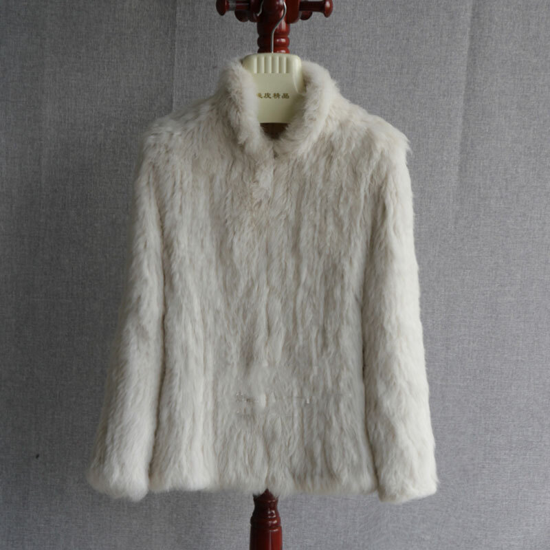 Veste en fourrure de lapin véritable pour femme, manteau chaud, manches longues, vêtements d'extérieur optiques, décontracté, hiver