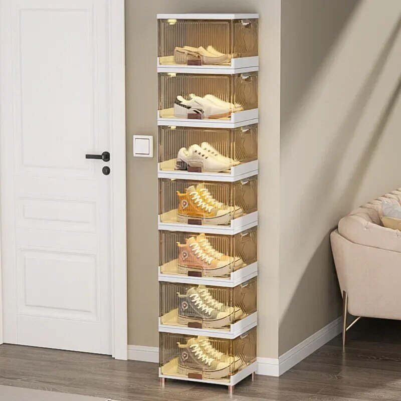Складная коробка для обуви, высококачественная, прочная и долговечная, из акрила, большой емкости, пылезащитный шкаф для хранения