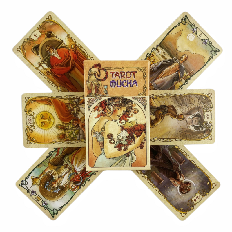 Tarocchi Mucha Cards A 78 Oracle English Visions divinazione Edition Borad Playing Games