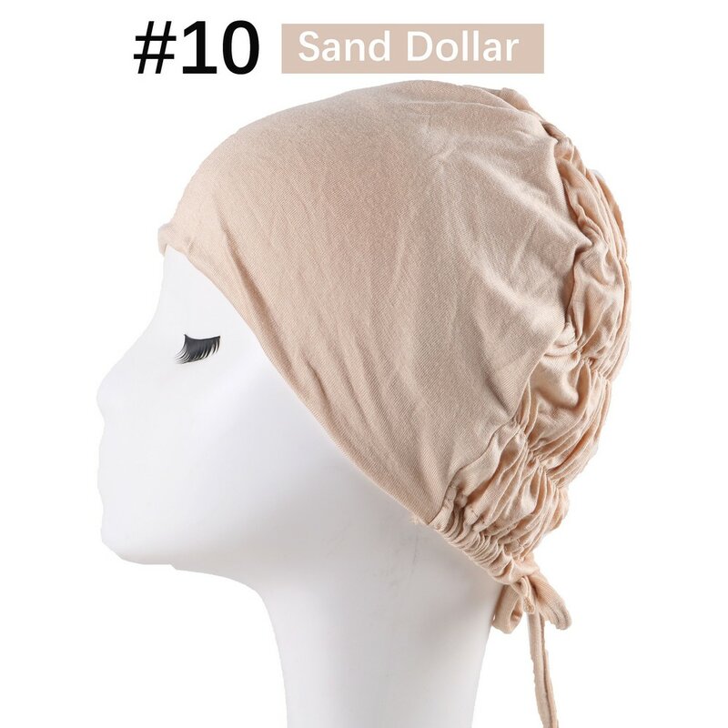 2021 Muslim Women Elastic Tie Back Jersey Hijab Underscarf Caps Soft Cotton Head Wrap Turban Bonnet Islamic Arab Headscarf