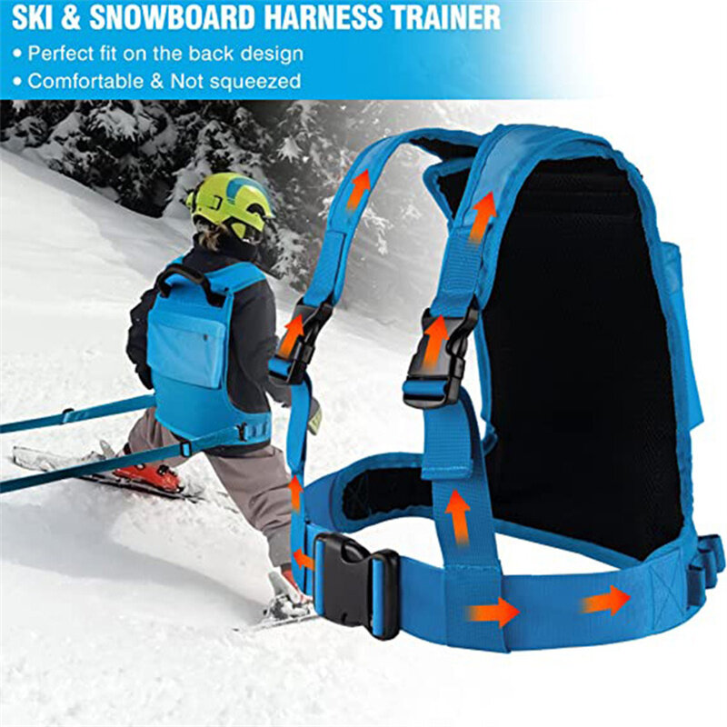 Ski Harness for Kids Backpack Adjustable Snowboard Training Belt Children Speed Control Leash Skateboard Training Equipment Kid
