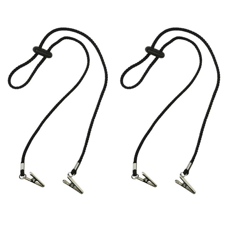 2 pcs Adjustable Napkin Clips Strap Napkin Chains Landyard for Protecting Your Clothes from and Spots