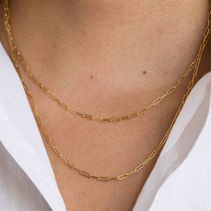 Collar de oro de 14 quilates para mujer, Gargantilla hecha a mano, cadena Bohemia, Collares Kolye, joyería para mujer