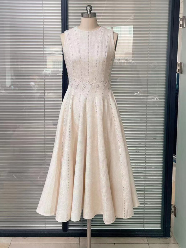Женское Плиссированное шерстяное платье-жилет, трапециевидного силуэта, 13DB381
