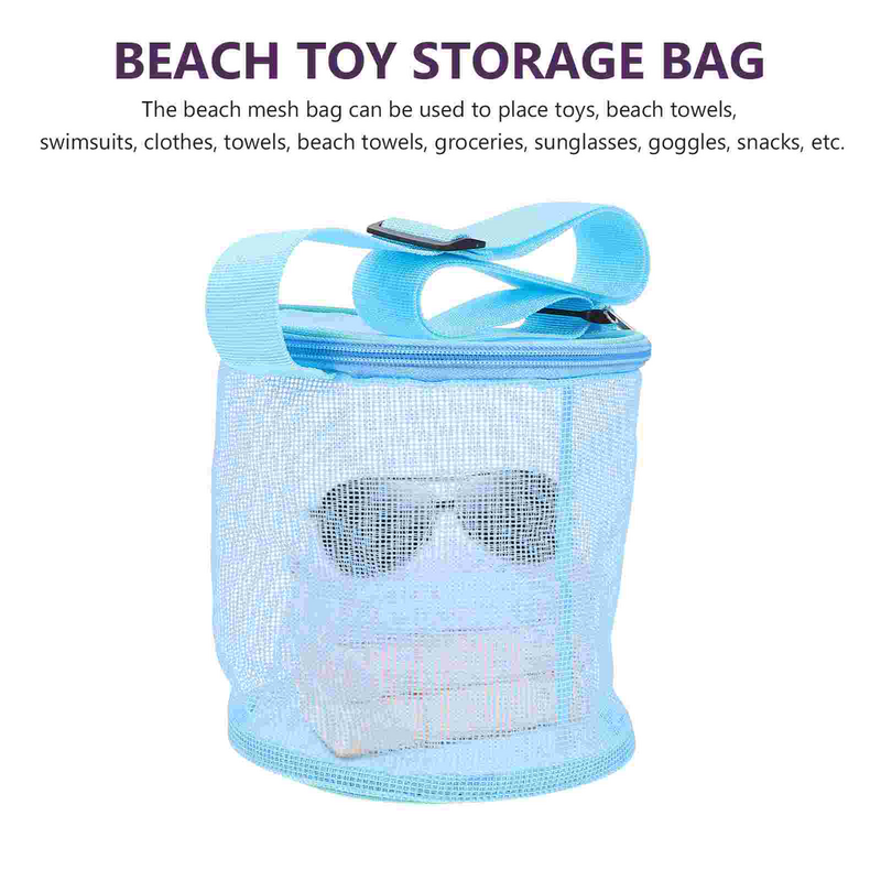 Большая пляжная сумка на молнии, сумки для переноски, тюлевые сетчатые, практичные легкие для детей из ПВХ для хранения