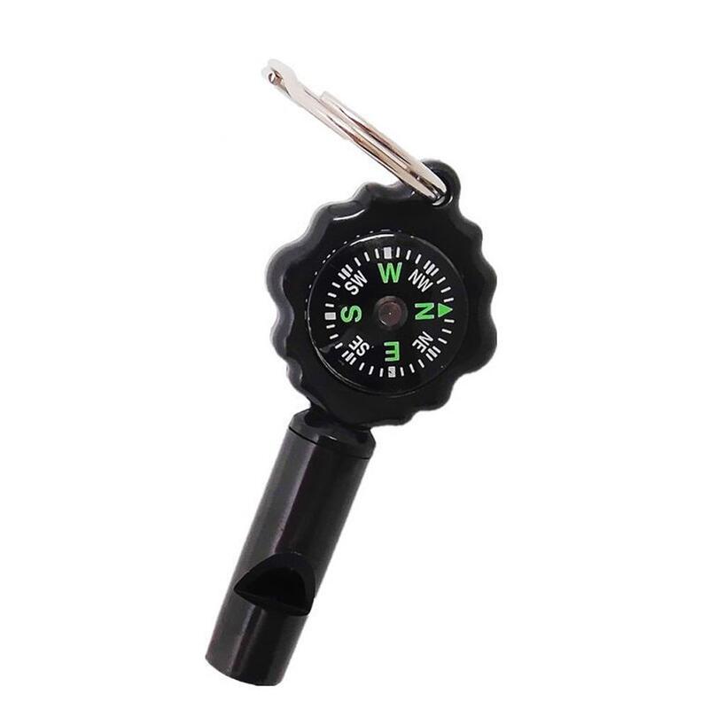 2-in-1 Multi-function Whistle Compass Outdoor Safety Survival Tools For Camping Hiking Climbing Boating Football Match
