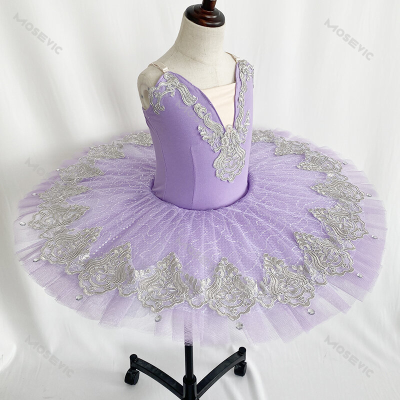 女の子のためのプロのバレエ衣装,古典的なバレリーナのチュチュ,パンケーキ,子供と大人のためのダンスドレス