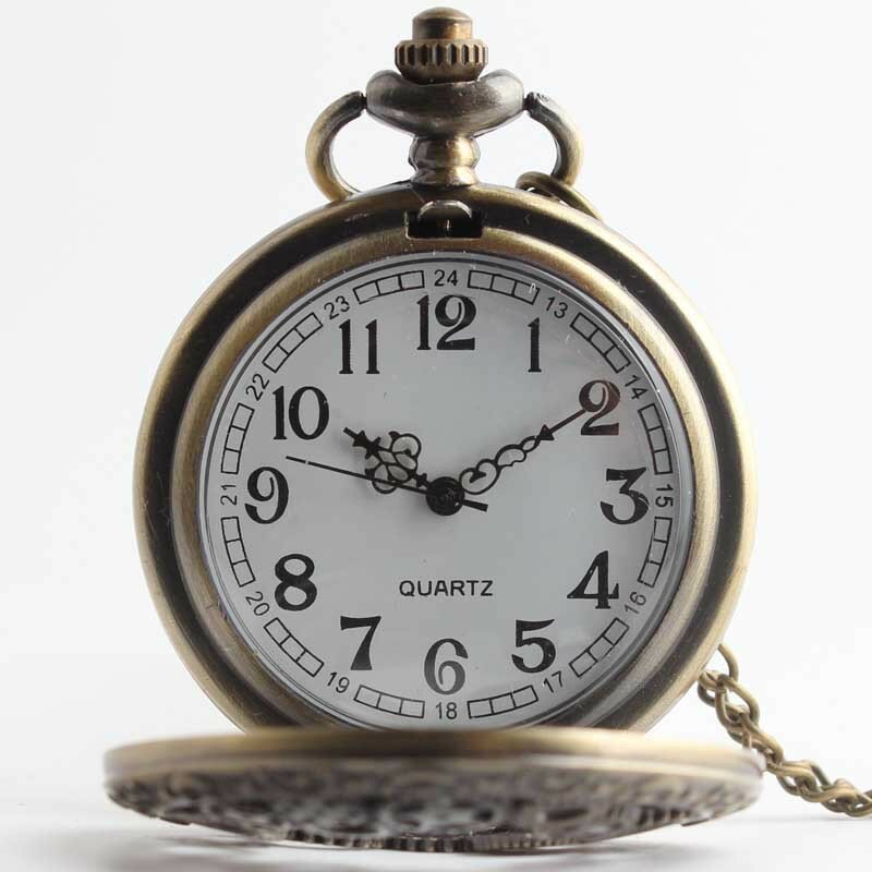 Novo design oco relógio de bolso de quartzo engrenagem retro colar pingente para homens presentes femininos reloj de bolsillo