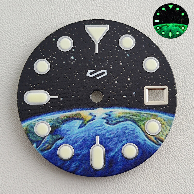 ムーブメント用発光グリーン時計,スターリースカイアクセサリー,nh35,nh36,28.5mm