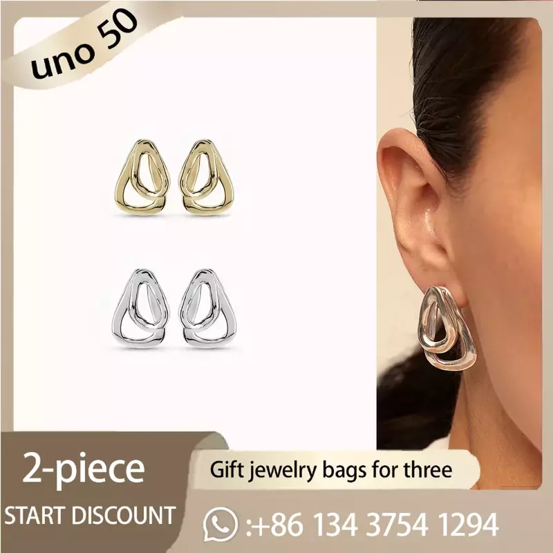 2024 Classic UNO DE 50 Fashion Classic 925 Silver Earrings Niche Women Romantic Jewelry