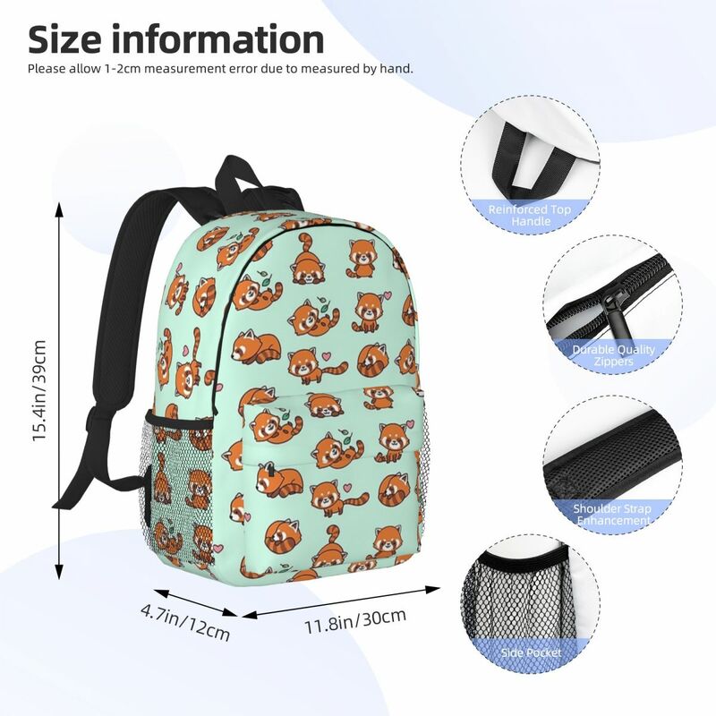 حقائب ظهر حيوان الباندا الأحمر ، حقيبة كتب للمراهقات ، حقائب مدرسية للطلاب ، حقيبة ظهر للكمبيوتر المحمول ، حقيبة كتف ، سعة كبيرة